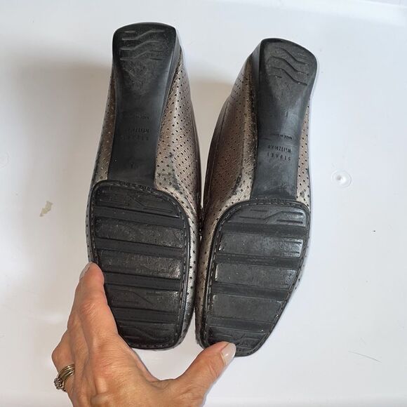 Stuart Weitzman silvery bronze flats/loafers - Picture 6 of 7